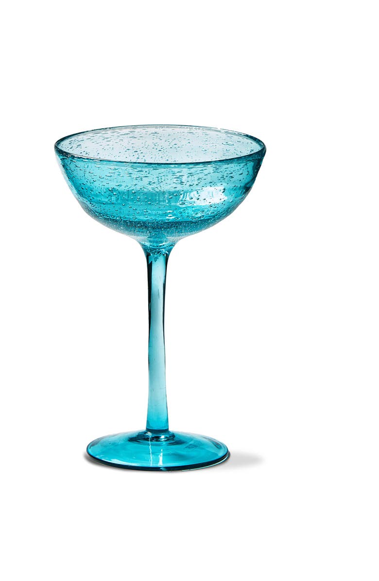 tag Bubble Glass Coupe Aqua Wine Glasses - Hand Wash Only, Main, color, Blue