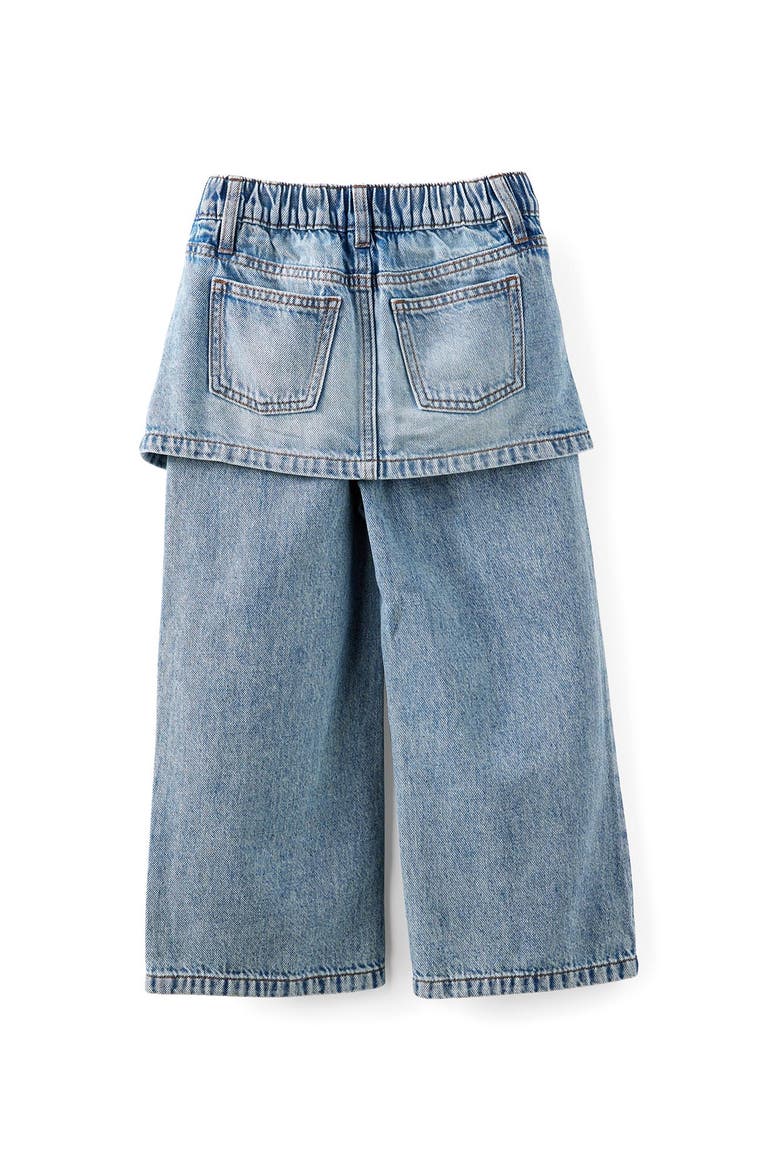 Kid's Super Wide Leg Skirt Denim Jean, Alternate, color, Airlie Light Blue