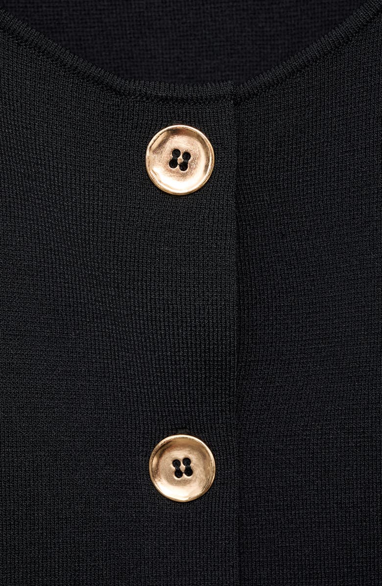 MANGO Button Front Fine Knit Vest, Alternate, color, Black