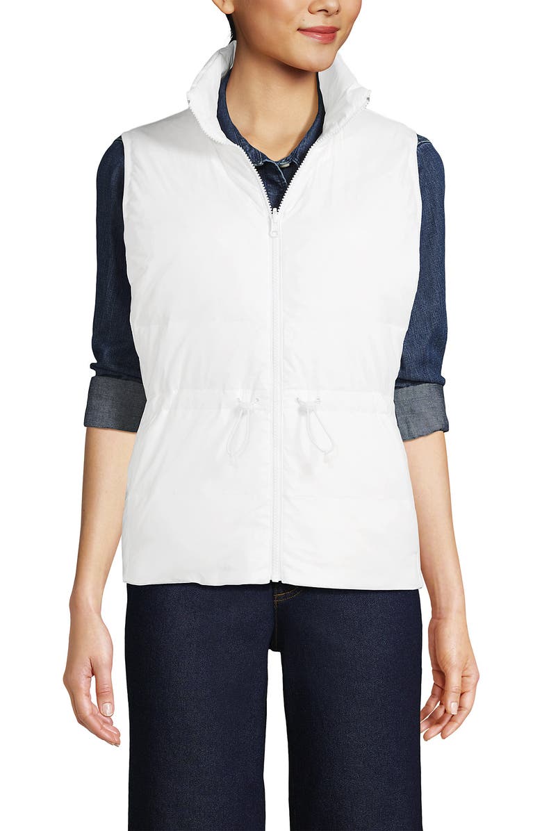 Lands' End Wanderweight Reversible Packable Down Vest, Alternate, color, White/Blue Colorblock