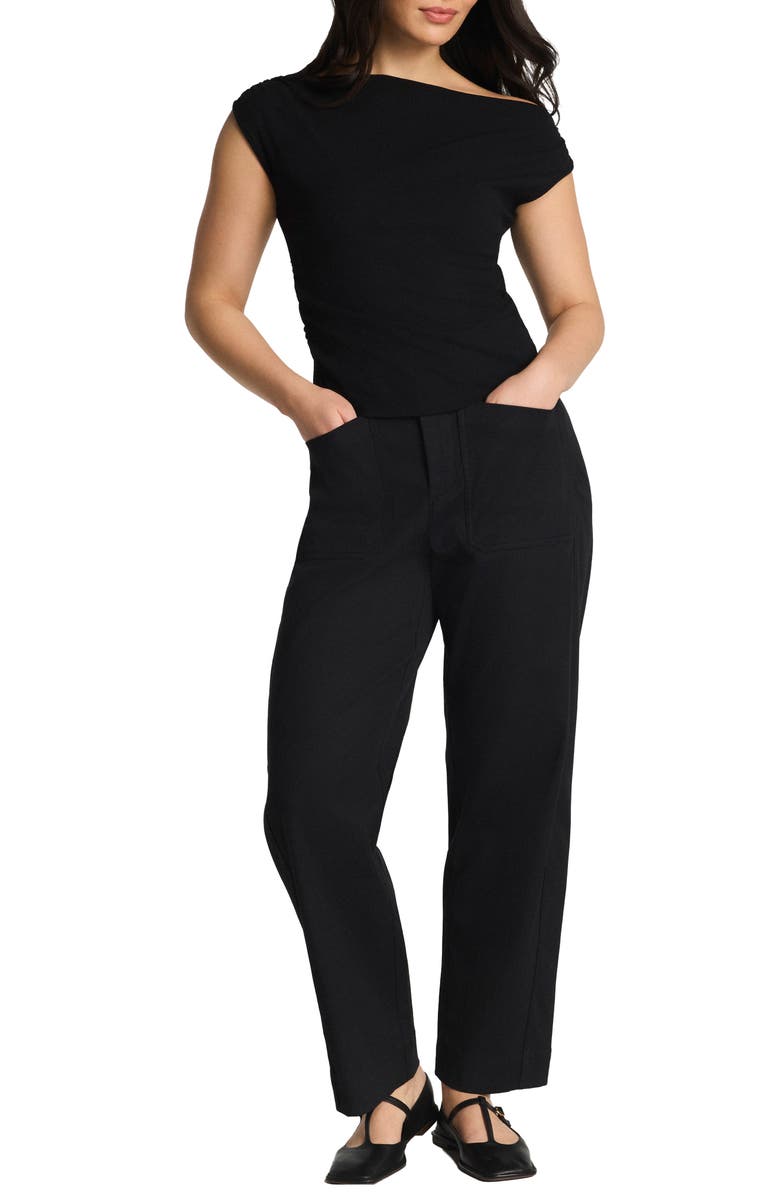SPANX<sup>®</sup> Shirred One-Shoulder Top, Alternate, color, Classic Black