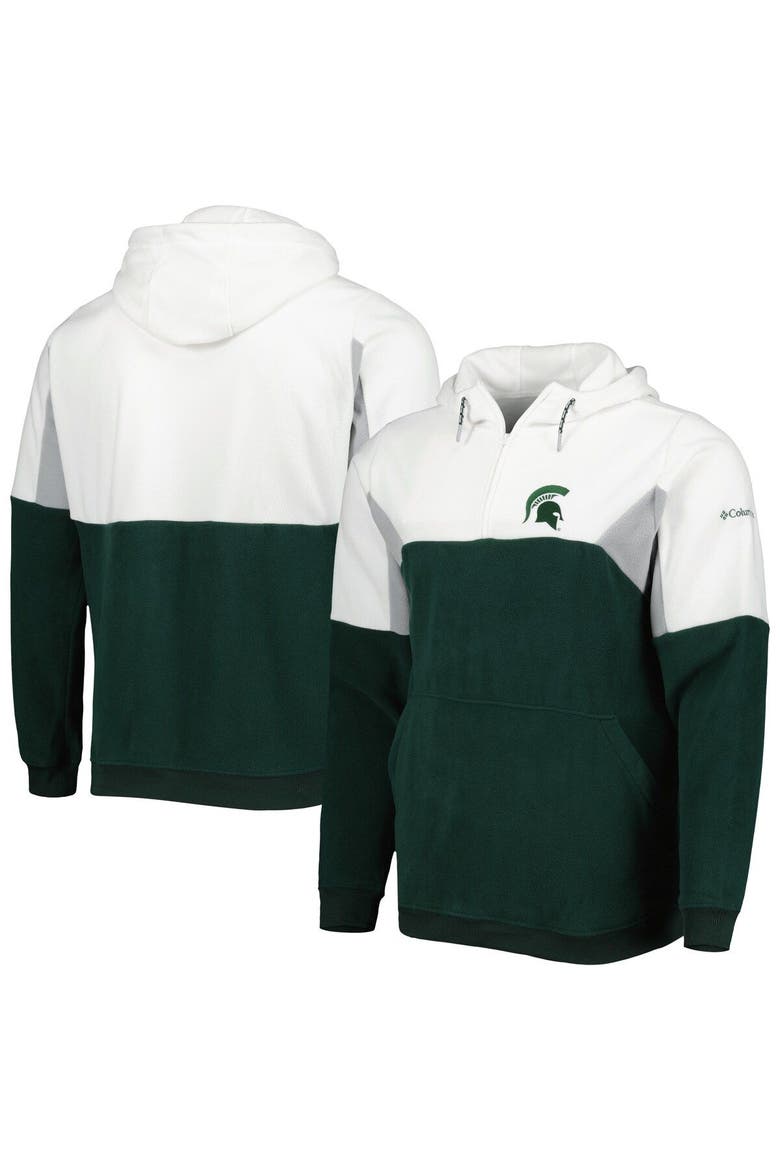 Men's Columbia Green Michigan State Spartans Lodge Quarter-Zip Hoodie, Main, color, Green