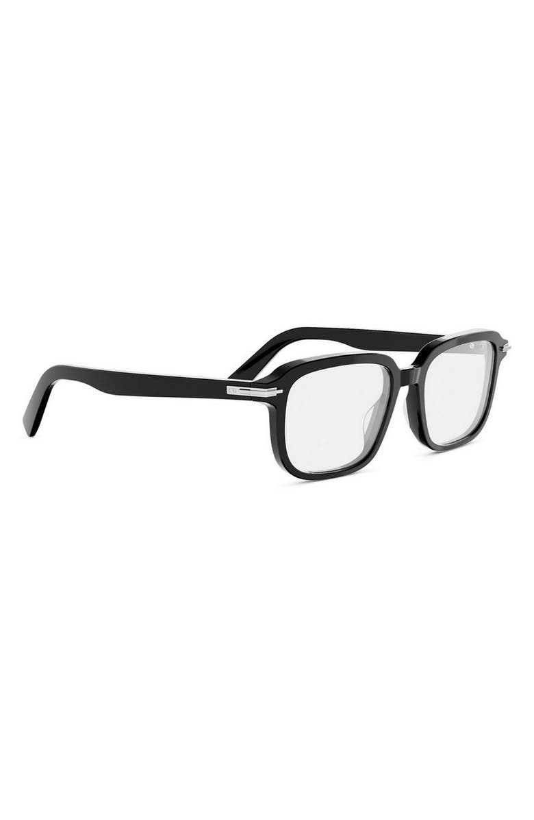 DIOR Blacksuit S26I 53mm Rectangular Optical Glasses, Alternate, color, Shiny Black