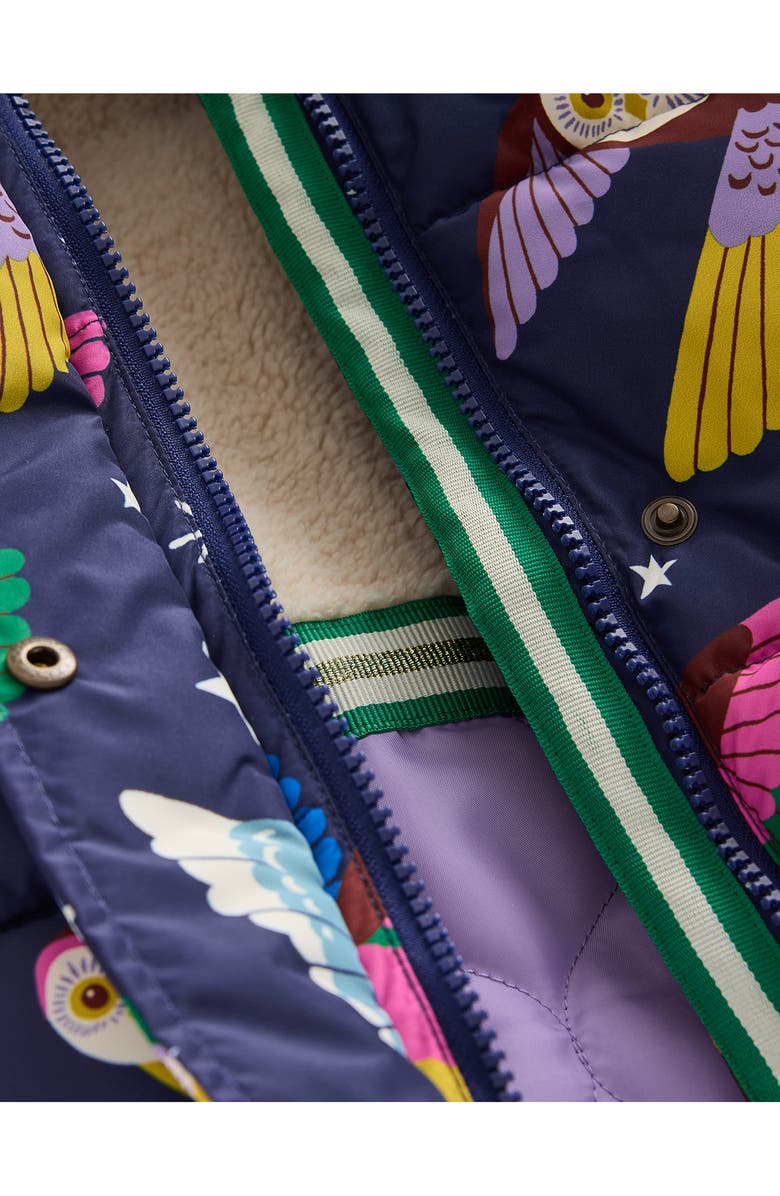 Mini Boden Kids' Owl Print 2-in-1 Puffer Jacket, Alternate, color, 