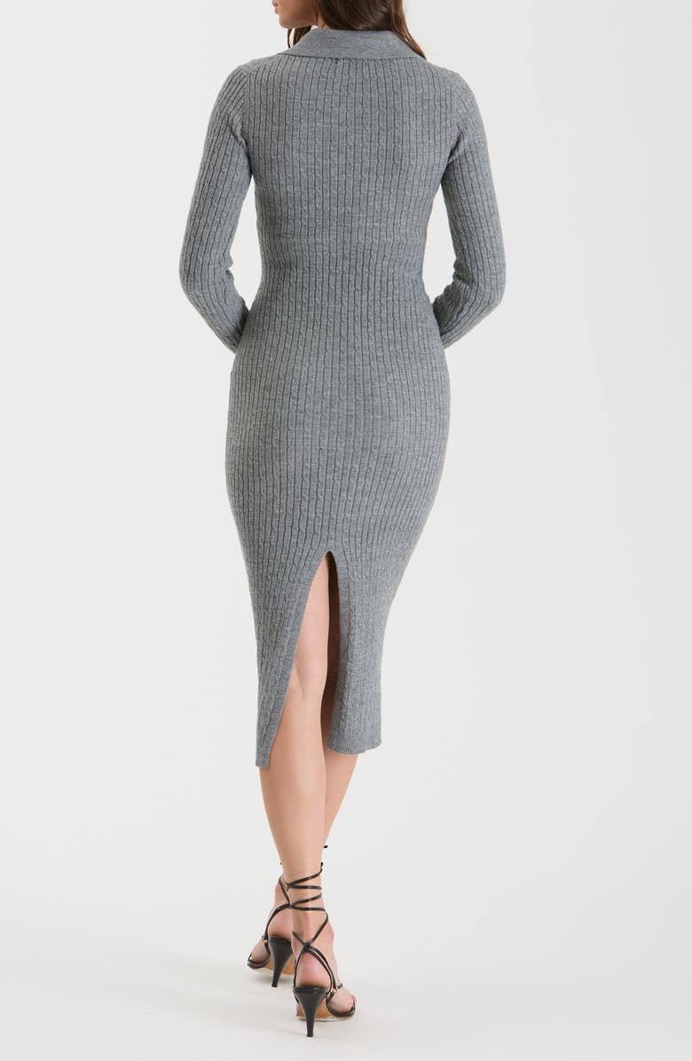 Blu Pepper Cable Knit Sweater Dress, Alternate, color, Heather Grey