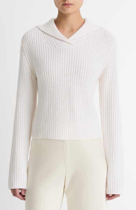 Rib Wool & Cashmere Sailor Collar Sweater