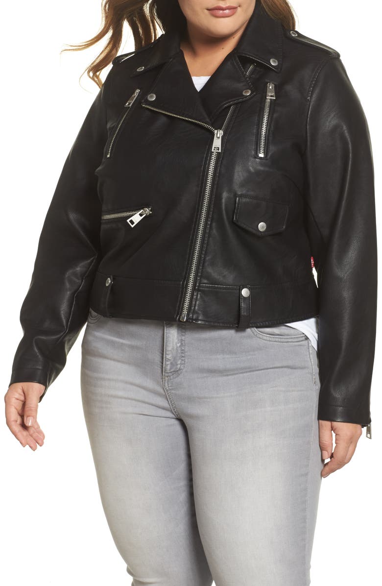 Levi's<sup>®</sup> Lamb Touch Faux Leather Moto Jacket, Alternate, color,