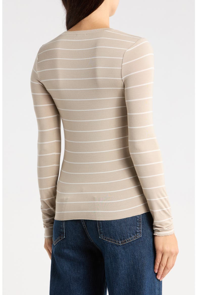 Stripe Long Sleeve T-Shirt, Alternate, color, FAWN/MOONSTONE