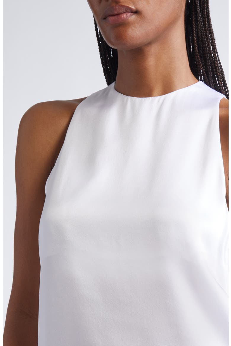 Sleeveless Silk Satin Top, Alternate, color, 01B WHITE