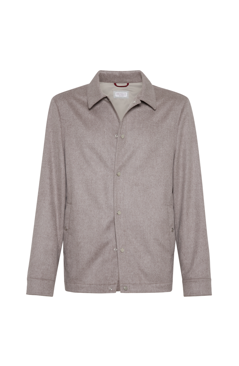Brunello Cucinelli Shirt-style outerwear jacket, Main, color, Bark