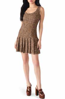 Steve Madden Avie Pleat Detail Tweed Minidress