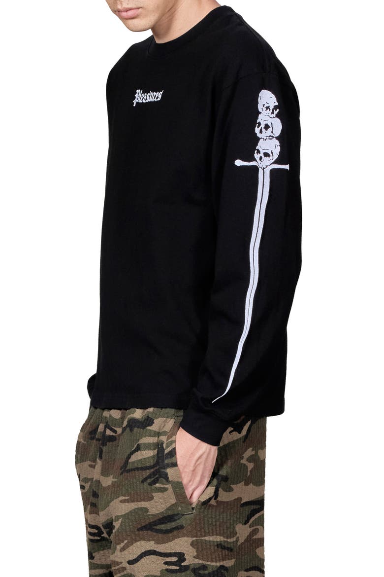 Luster Heavyweight Long Sleeve Graphic T-Shirt, Alternate, color, BLACK