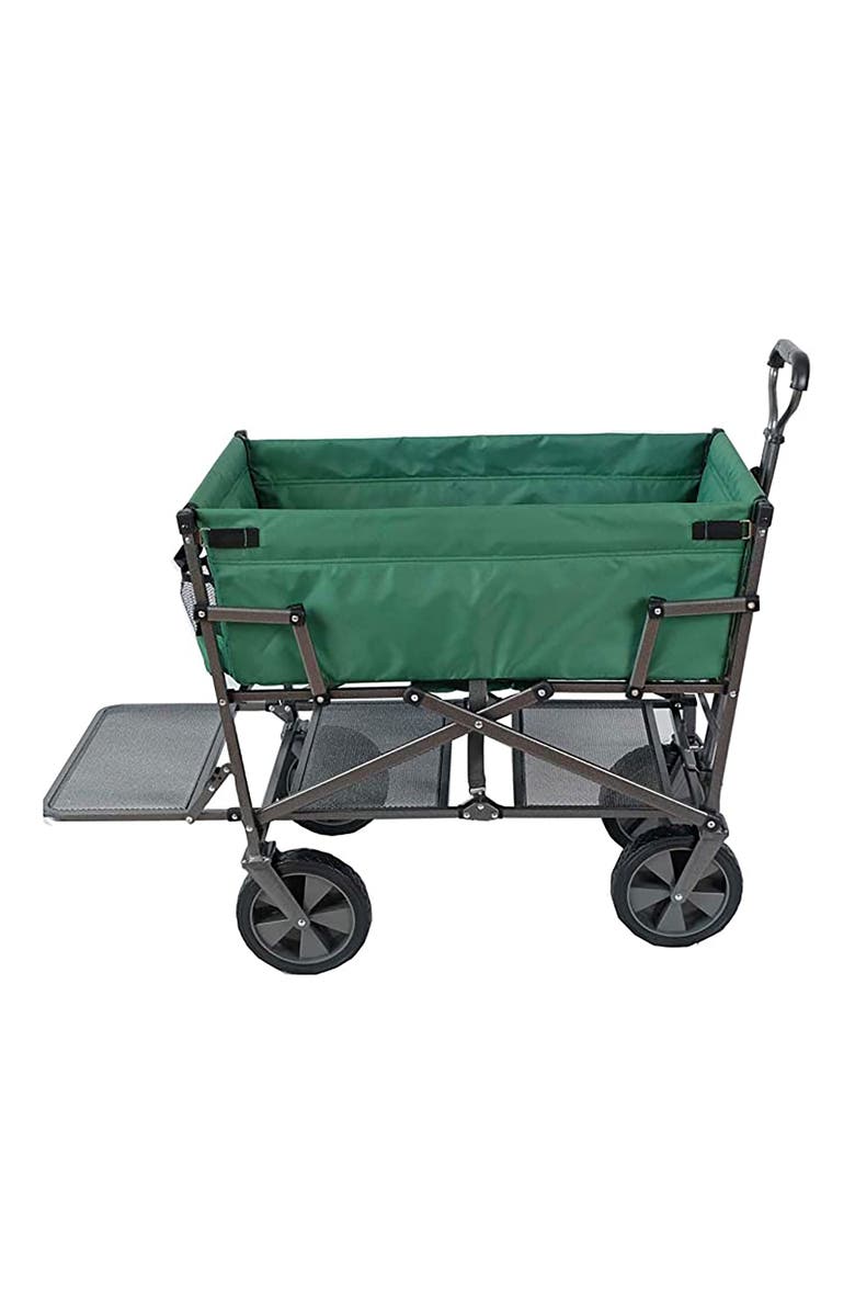 MAC Double Decker Wagon Green Collapsible Outdoor Utility Garden Cart, Alternate, color, Green