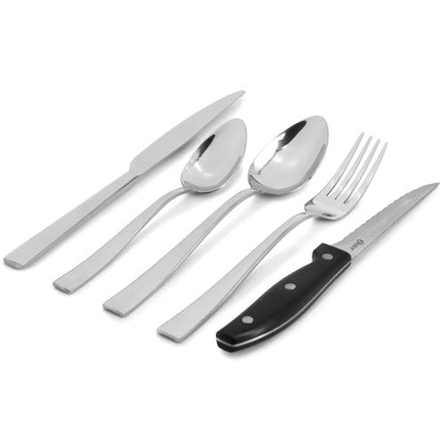 Oster Stonington 20 Piece Flatware Set With Steak Knives In Silver