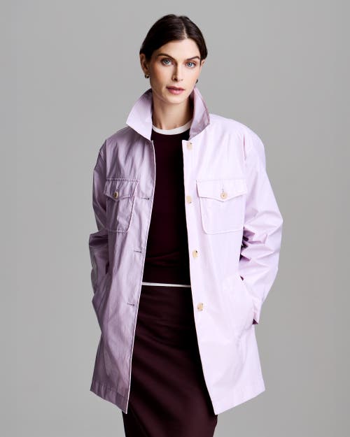 Jane Post Belted Safari Rain Jacket In Blush Pink