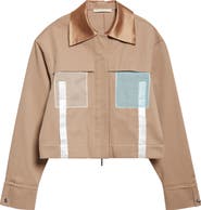 Jason Wu Collection Collage Boxy Oversize Organic Cotton Twill Jacket