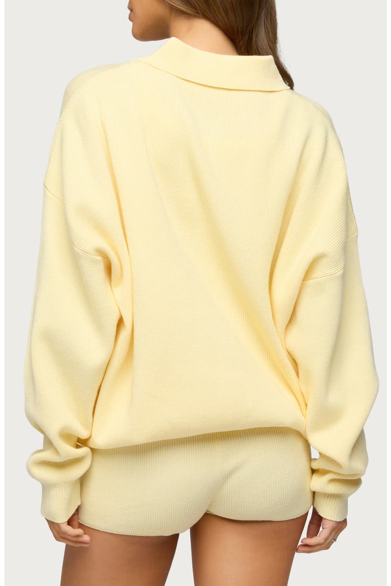 Lorie Oversize Polo Sweater, Alternate, color, YELLOW