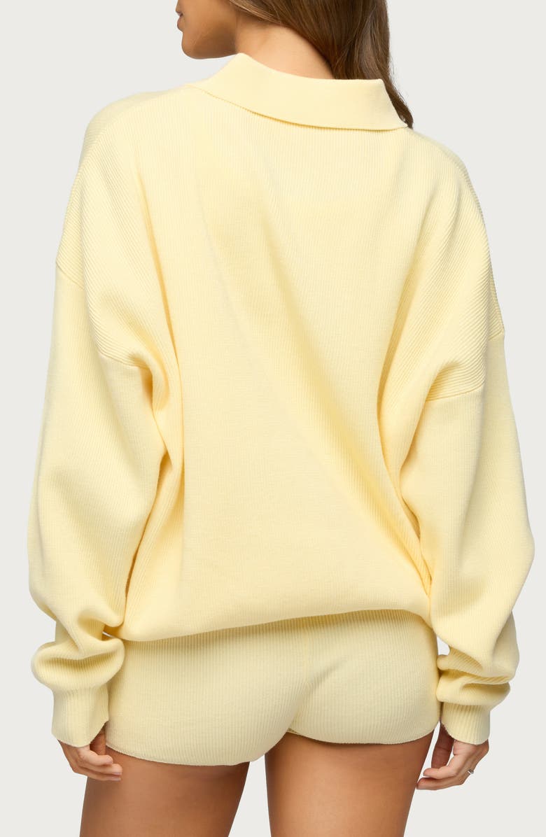 EDIKTED Lorie Oversize Polo Sweater, Alternate, color, 
