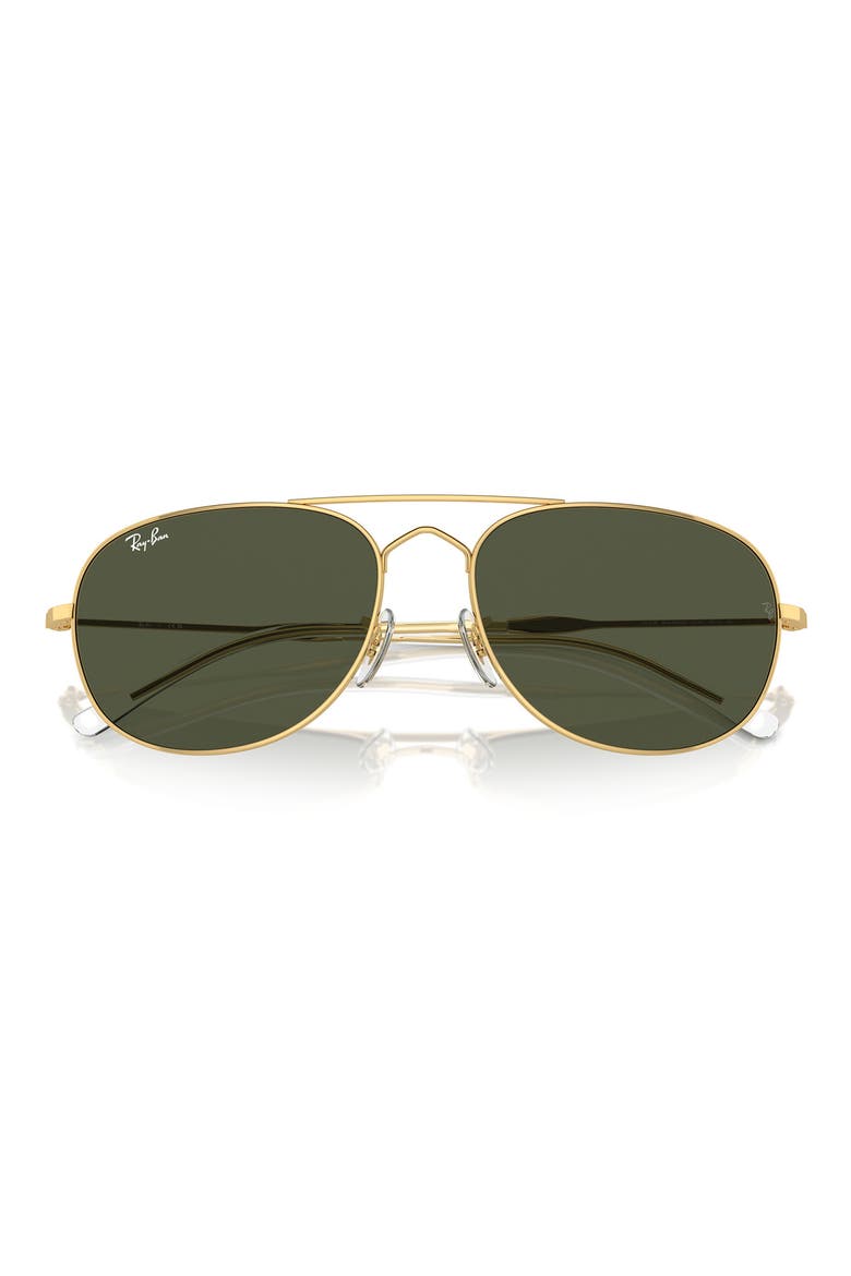Bain Bridge 57mm Pillow Aviator Sunglasses, Alternate, color, GOLD FLASH