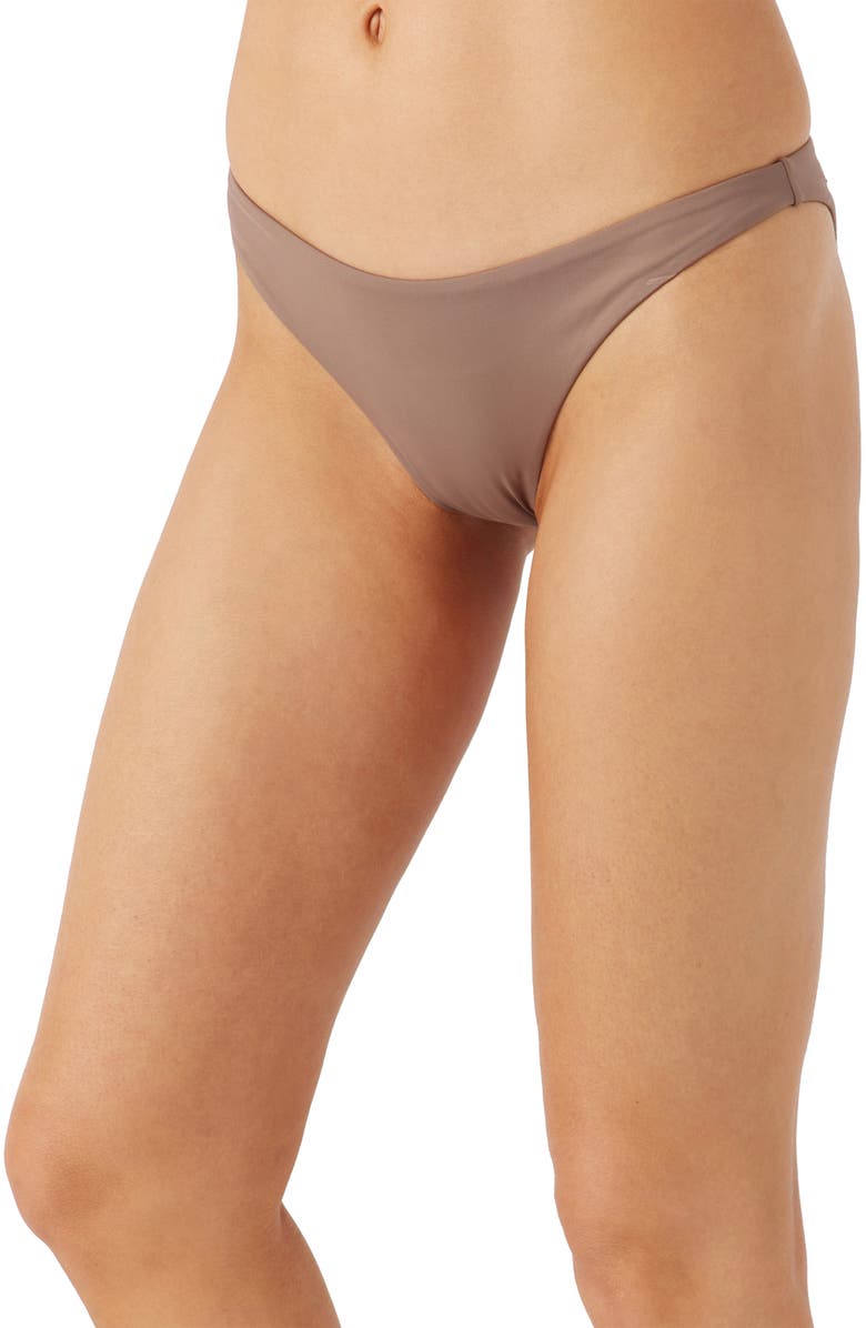 O'Neill Rockley Saltwater Solids Bikini Bottoms, Alternate, color, Deep Taupe