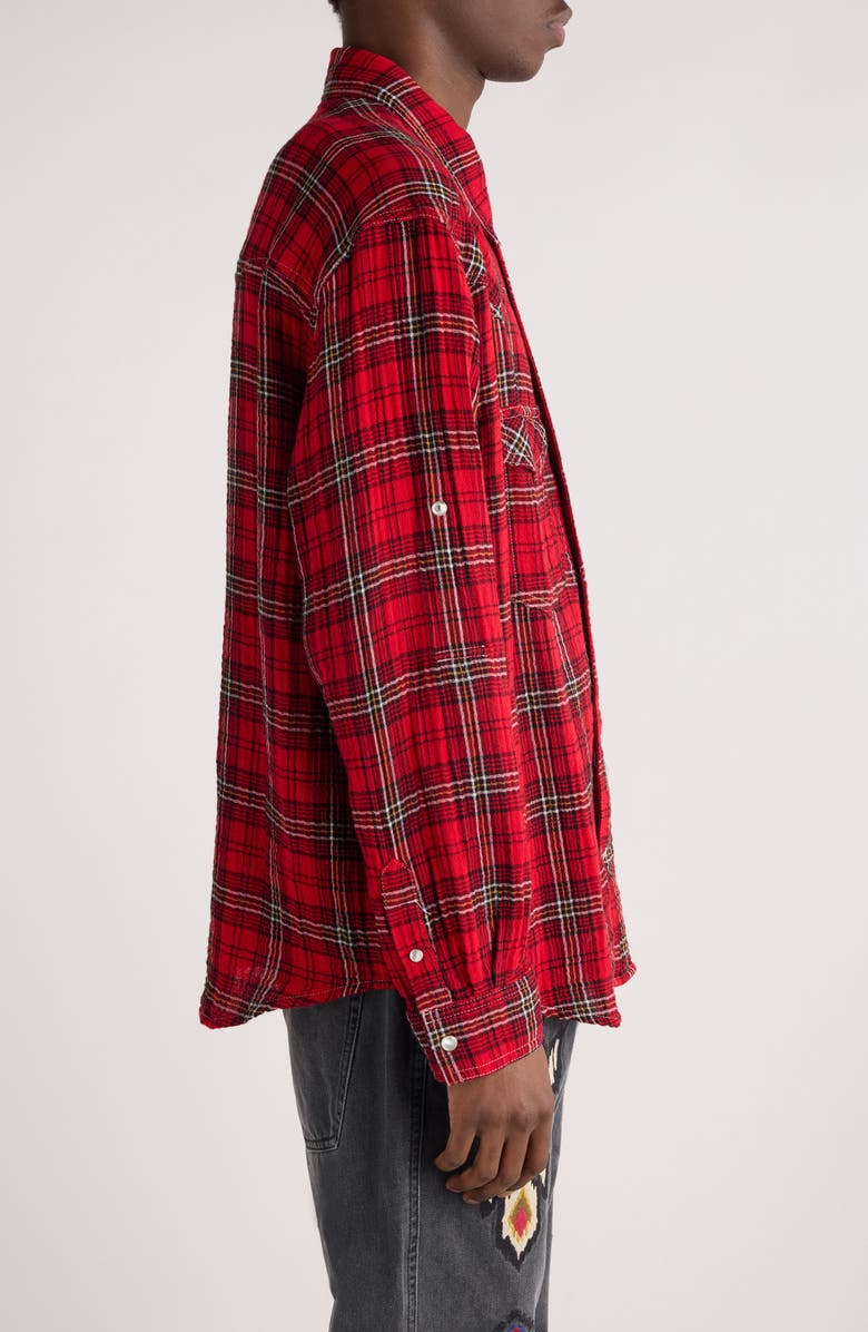 Isabel Marant Panema Plaid Cotton Snap-Up Shirt, Alternate, color, 