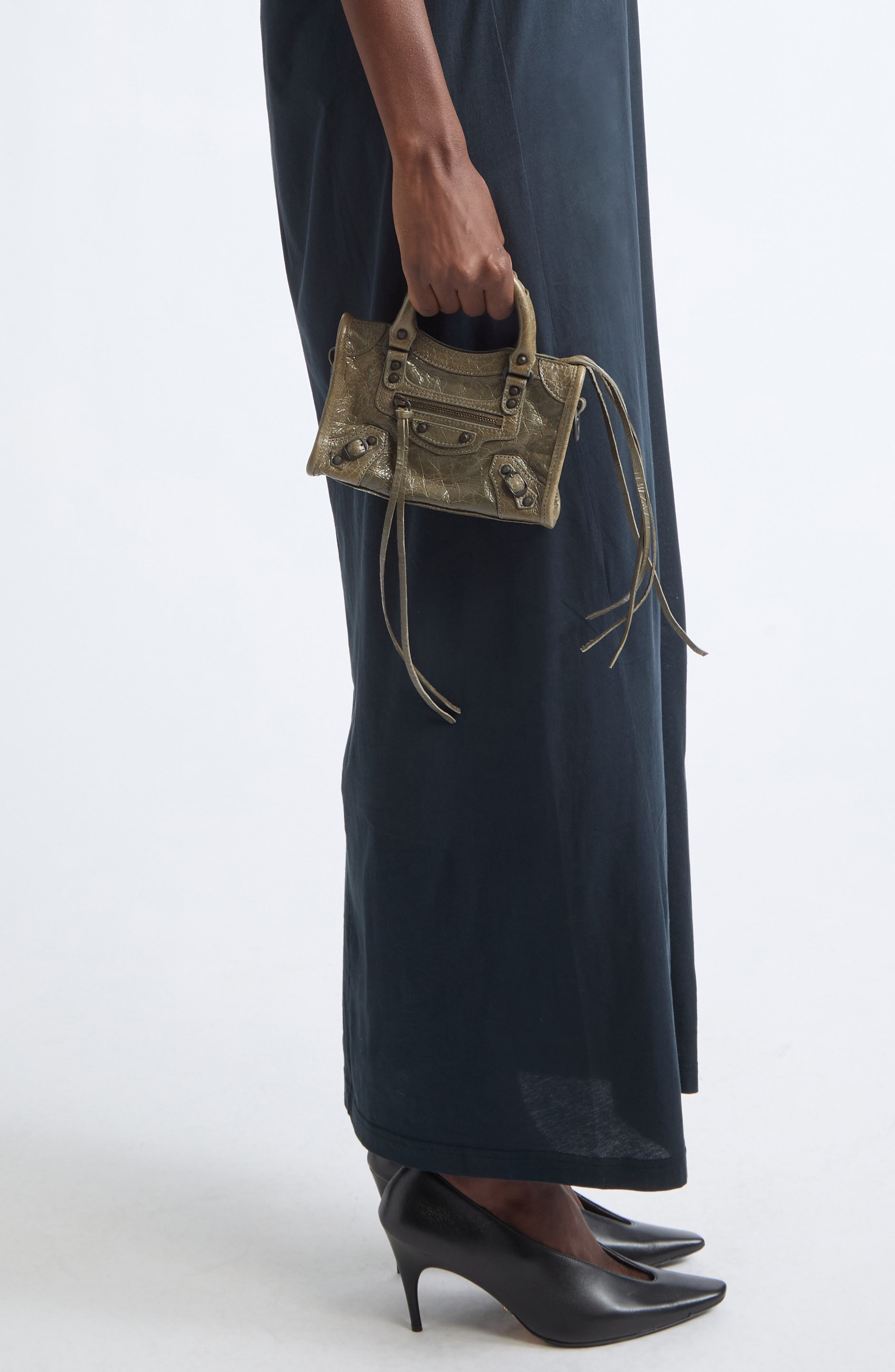 Nano Le City Arena Leather Top Handle Bag, Alternate, color, 3258 ARMY GREEN