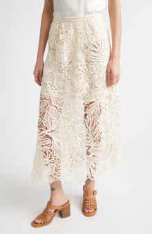 Gallina Corded Lace Midi Skirt