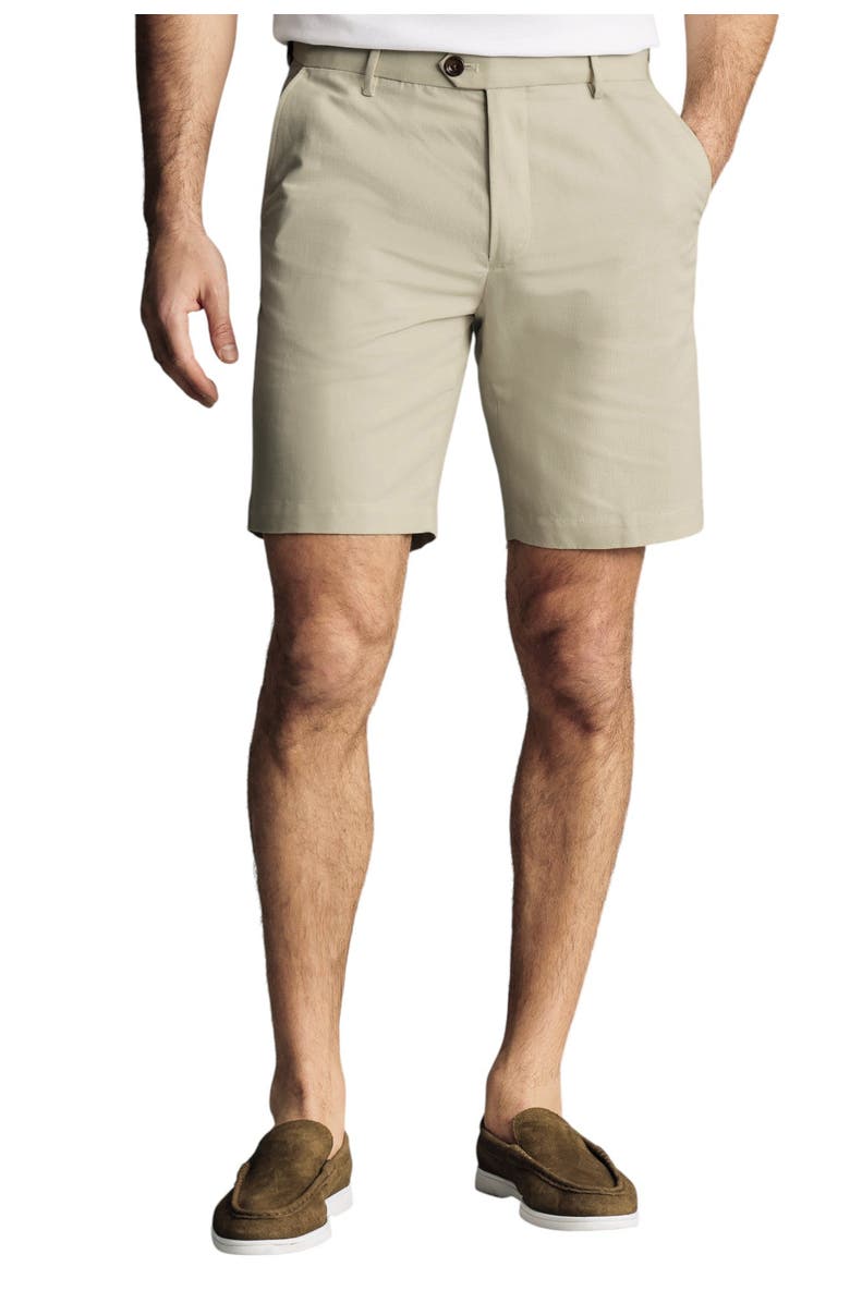 Charles Tyrwhitt Cotton Linen Shorts, Main, color, Stone