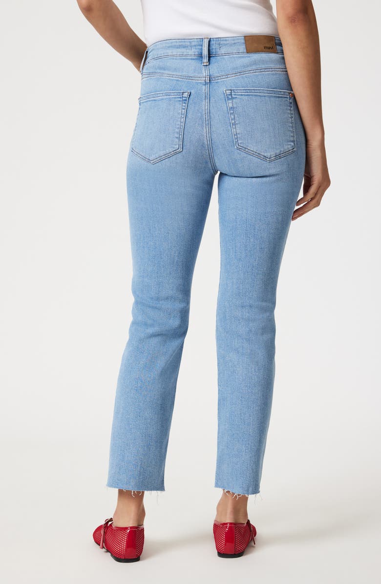 Mavi Jeans Viola Raw Hem High Waist Ankle Straight Leg Jeans, Alternate, color, Light Brushed Flex Blue