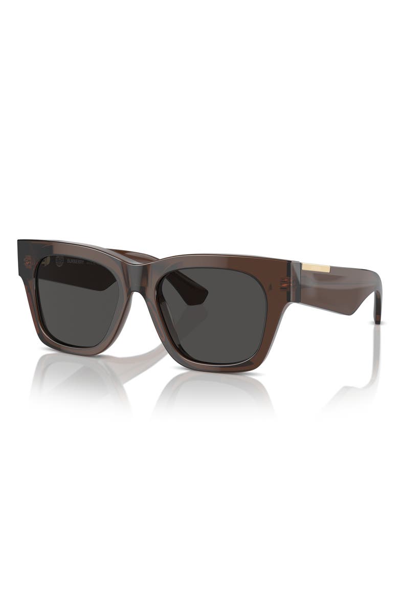 Burberry Elevated Check 52mm Square Sunglasses, Alternate, color, Brown