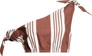 POSSE Rosie Stripe Asymmetric Neck Crop Top