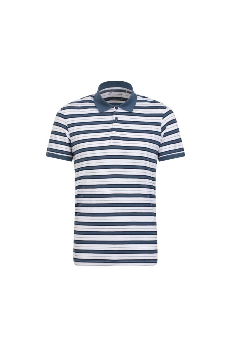 Wren Stripe Cotton Polo Shirt, Main, color, White