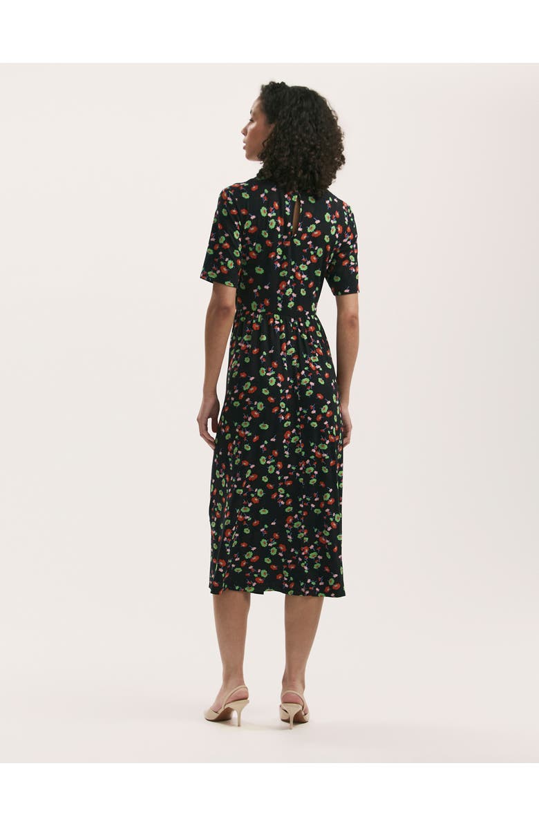 Finery London Kathryn Floral Jersey Midi T-Shirt Dress, Alternate, color, Black Flower