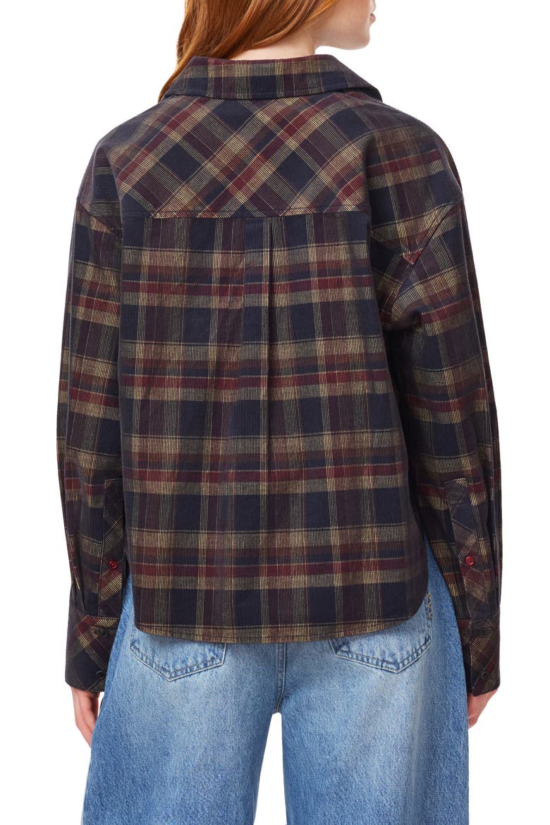 Plaid Cropped Cotton Shirt, Alternate, color, MULTI PLAID