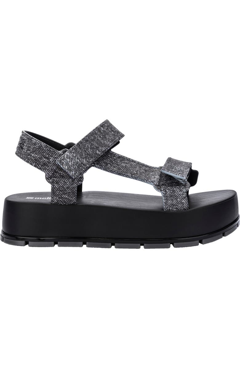 Melissa Flowing Platform Sandal, Alternate, color, Black Jeans