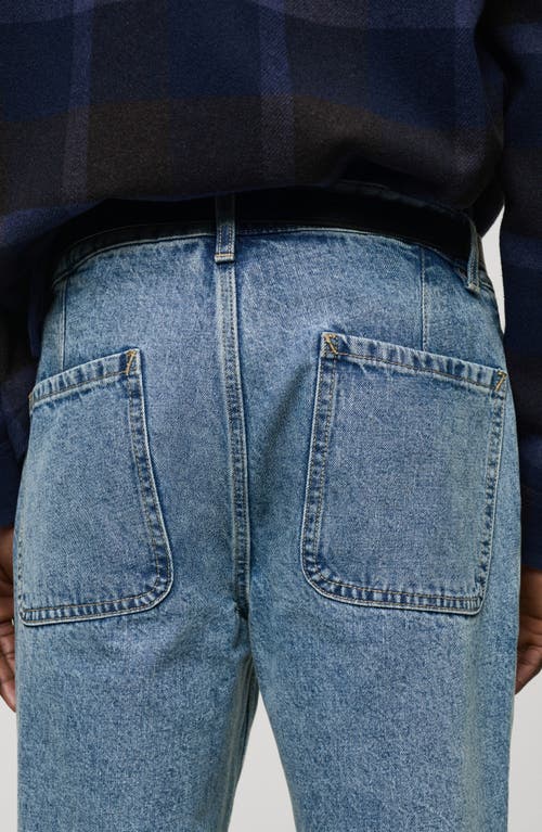 Mango Nonstretch Denim Straight Leg Jeans In Medium Blue