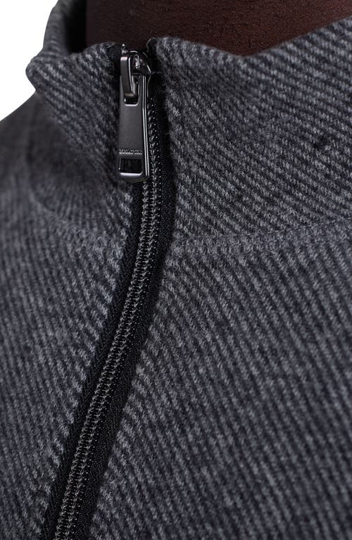 Bugatchi Brushed Cotton Blend Quarter Zip Pullover In Gray