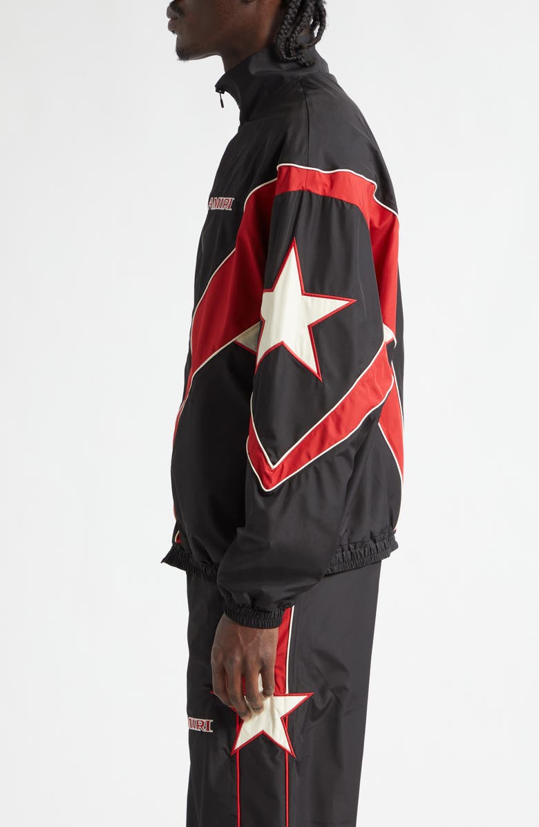 AMIRI Sport Colorblock Windbreaker Jacket, Alternate, color, Black