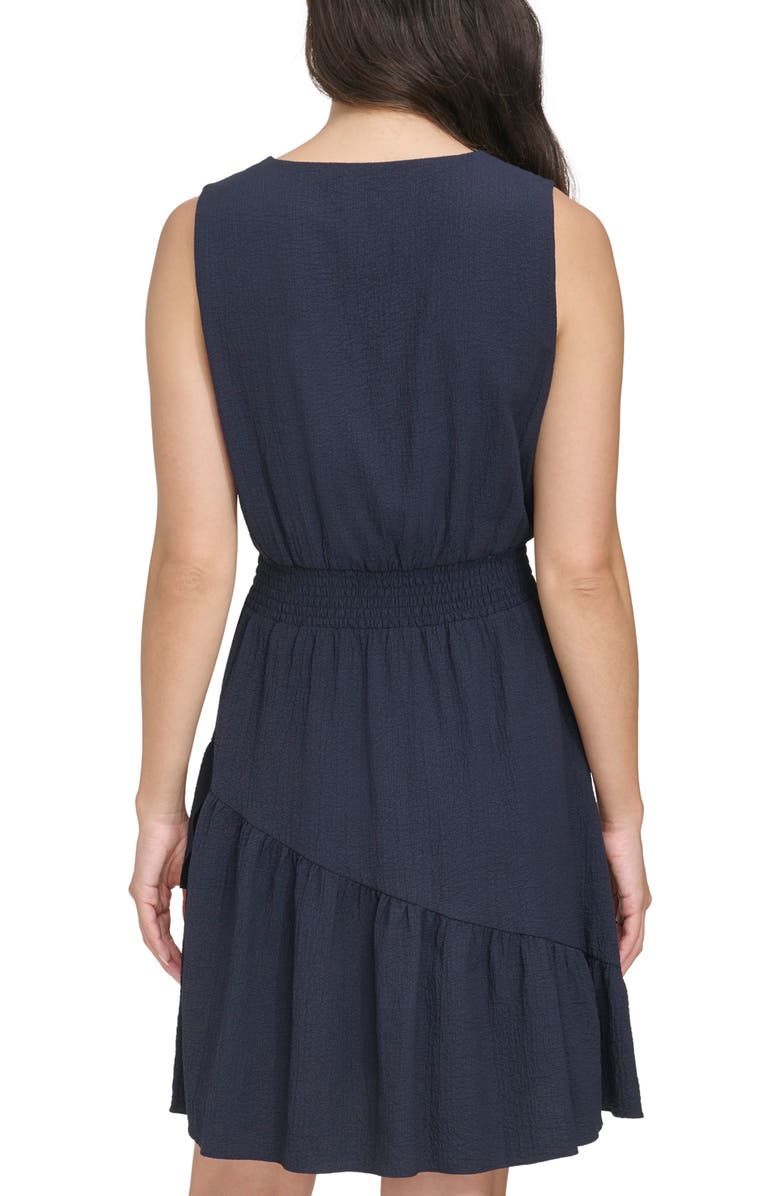 DKNY Smock Waist Ruffle Detail Sleeveless Dress, Alternate, color, 