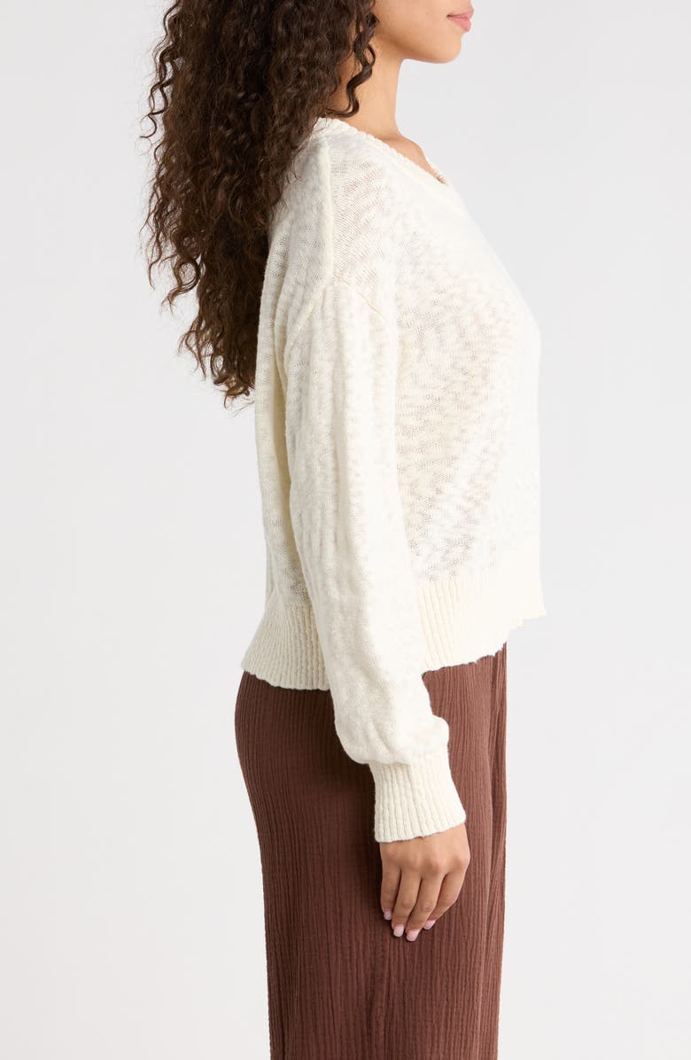 Marine Layer Sea Breeze Cotton Crewneck Sweater, Alternate, color, Antique White