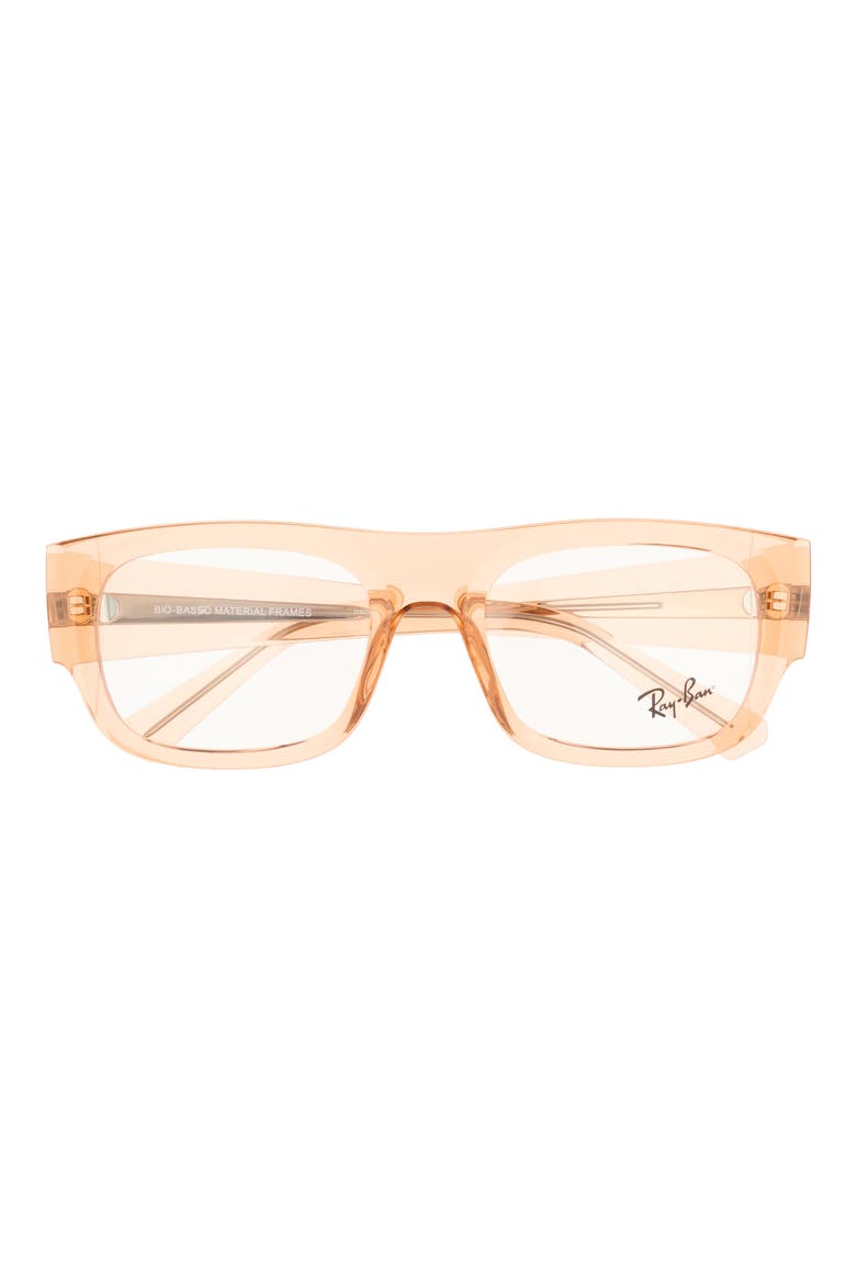 Kristin 54mm Rectangular Optical Glasses, Main, color, ORANGE