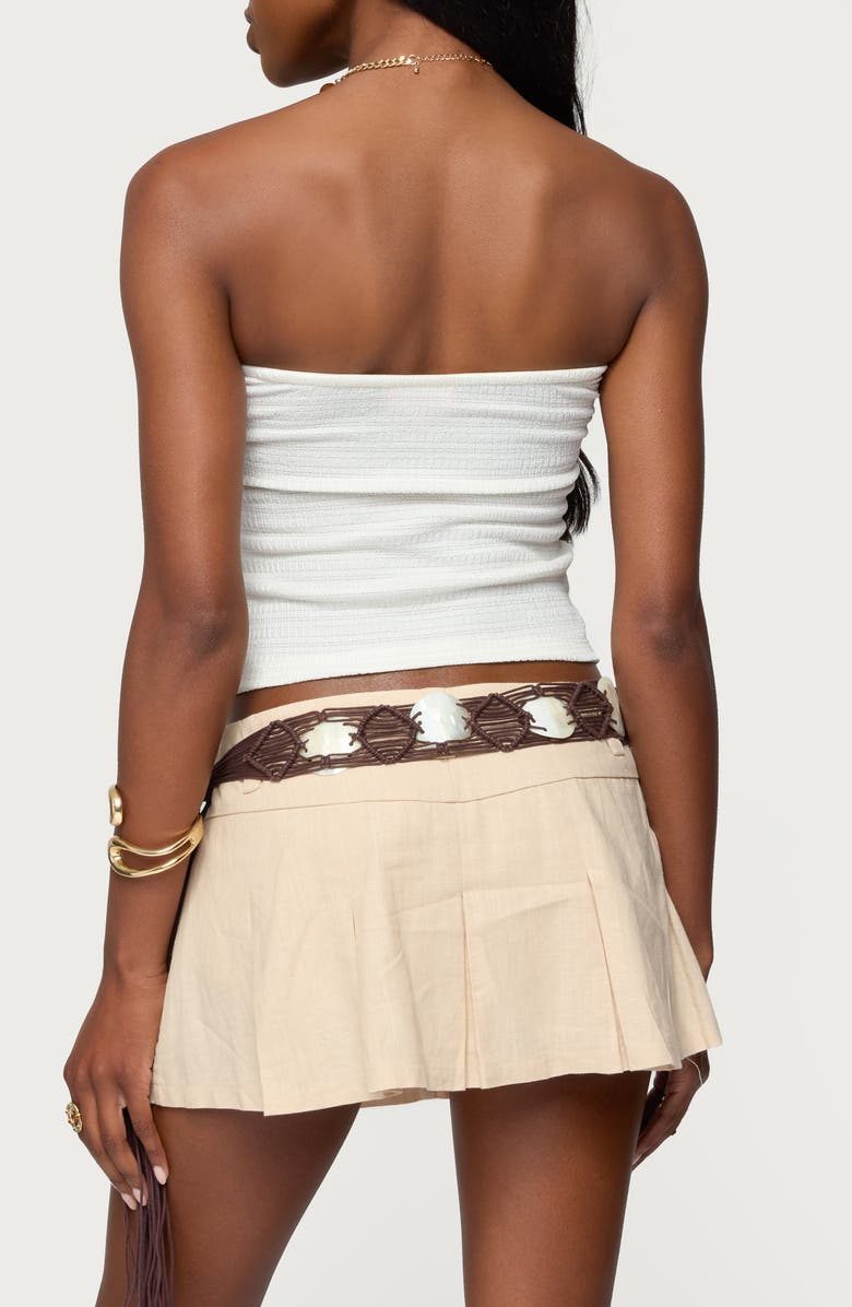 EDIKTED Ring Detail Strapless Knit Top, Alternate, color, Cream