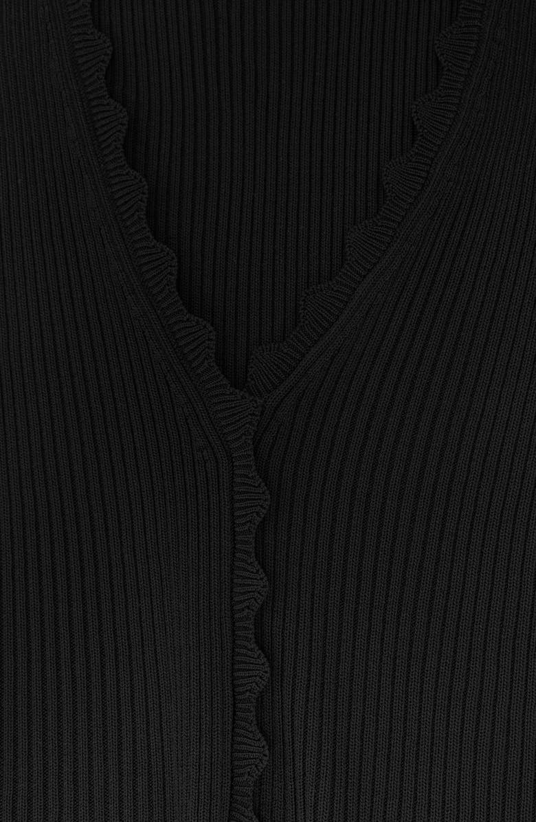 Reiss Marcy Scalloped Rib Knit Top, Alternate, color, Black