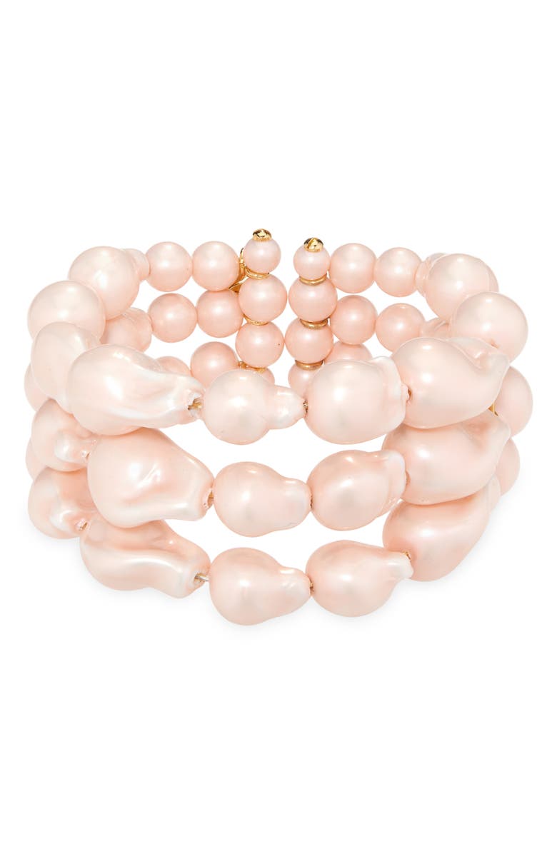 Lele Sadoughi Collector Mixed Faux Pearl Bracelet, Main, color,