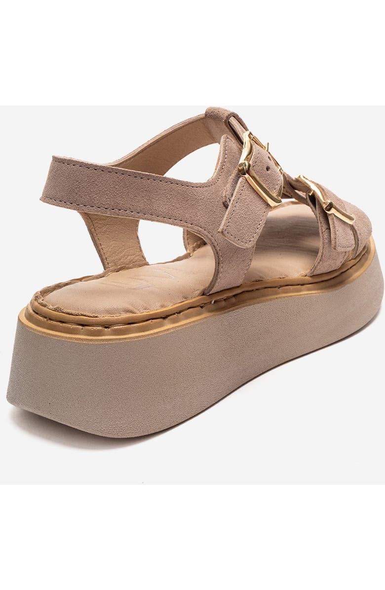 Forever & Always Shoes Loin Leather Platform Sandal, Alternate, color, Beige Suede