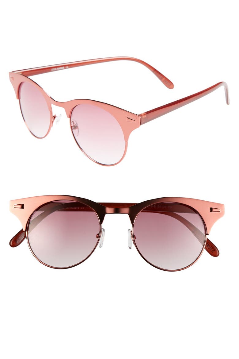 49mm Retro Metal Sunglasses, Main, color, RASPBERRY