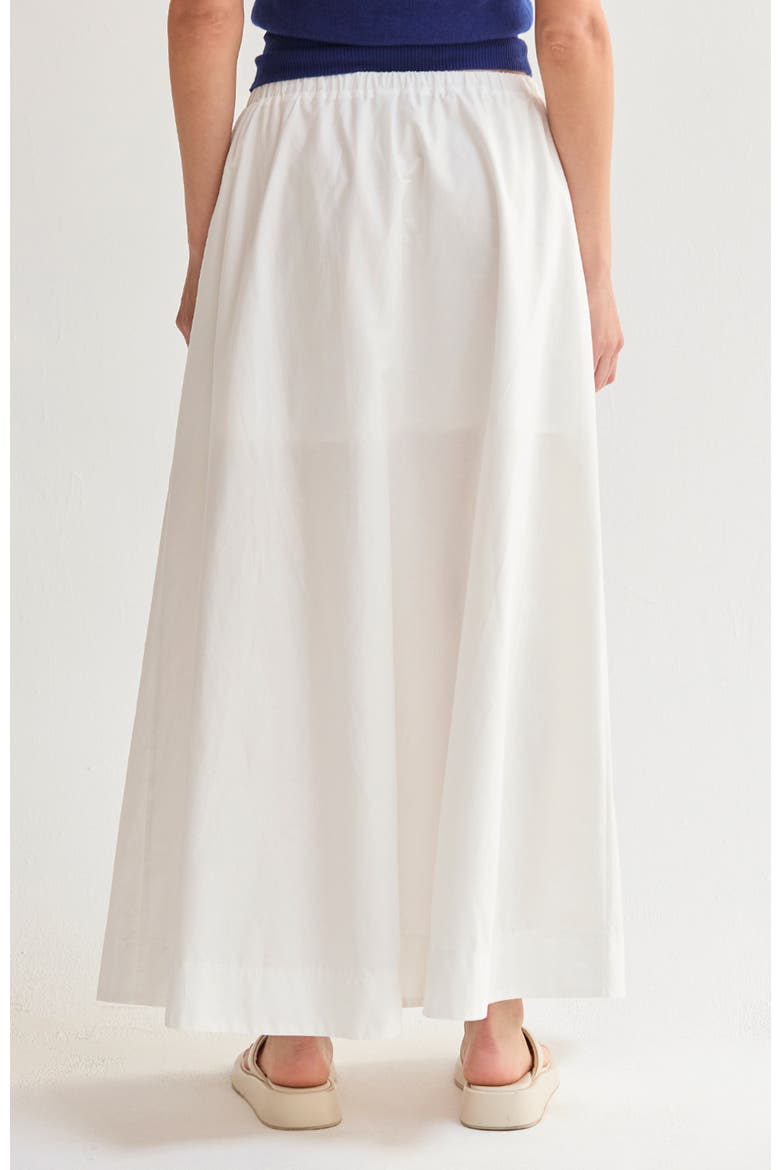 Gathered Poplin Maxi Skirt, Alternate, color, White