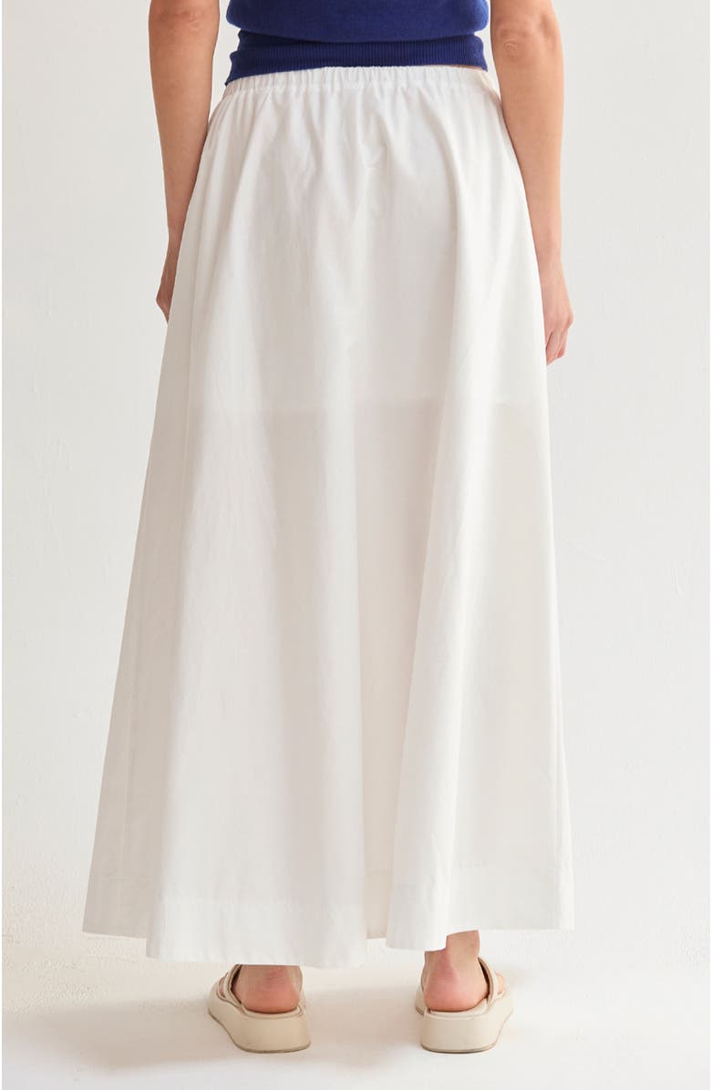 CRESCENT Gathered Poplin Maxi Skirt, Alternate, color, White