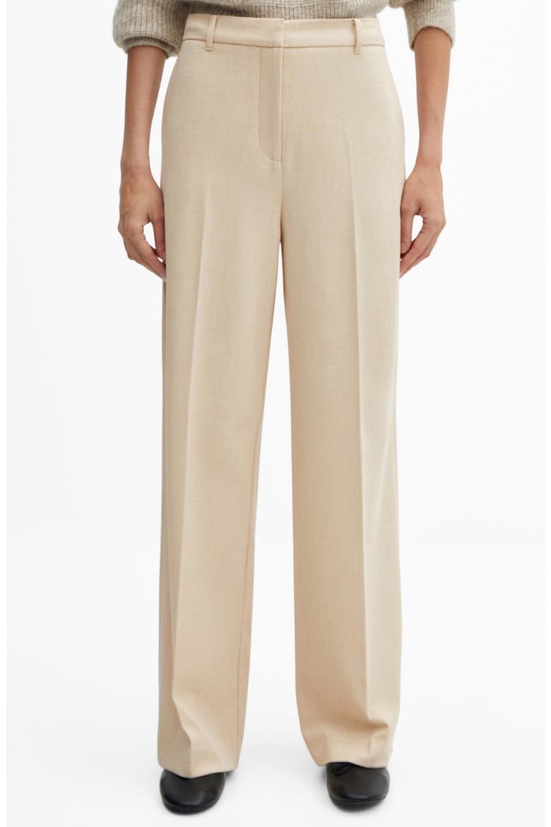 Wide Leg Flat Front Pants, Main, color, BEIGE