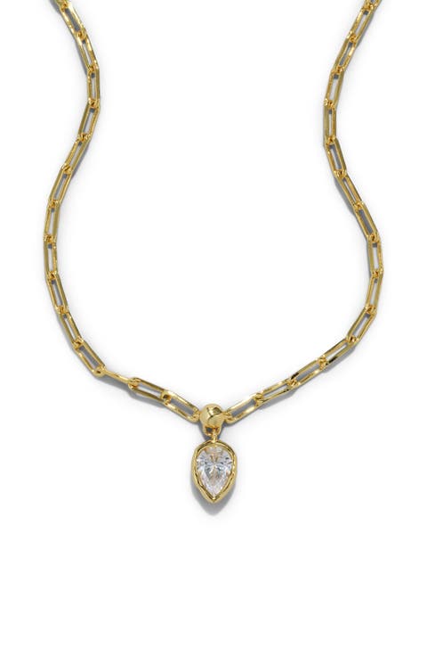 Asterales Petite Cubic Zirconia Pendant Necklace